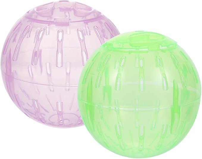 POPETPOP 2pcs Hamster Exercise, 4 Inch Hamster Running Transparent Plastic Wheel Guinea Pig Sports for Dwarf s Small Pets Supply