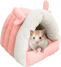 Guinea Pig Hideout, Warm Bed for Guinea Pig,Rabbits, Chinchillas, Guinea Pig Bed, Cozy Small Animal Winter Shelter (Pink, Small)