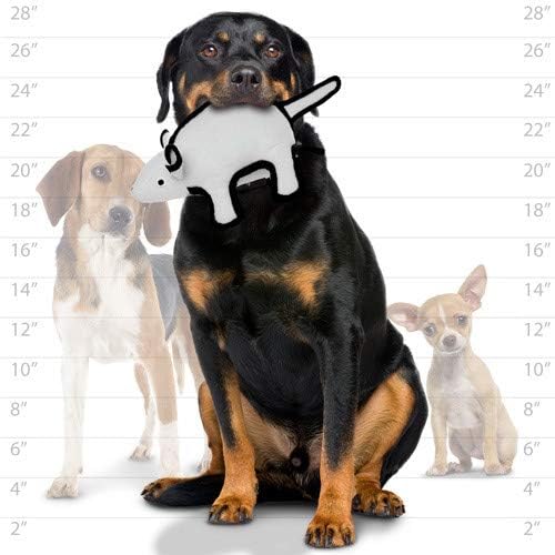 TUFFY - World's Tuffest Soft Dog Toy -Barnyard- Multiple Layers. Made Durable, Strong & Tough. Interactive Play (Tug, Toss & Fetch). Machine Washable & Floats. (White Mouse, Large 2 Pack)