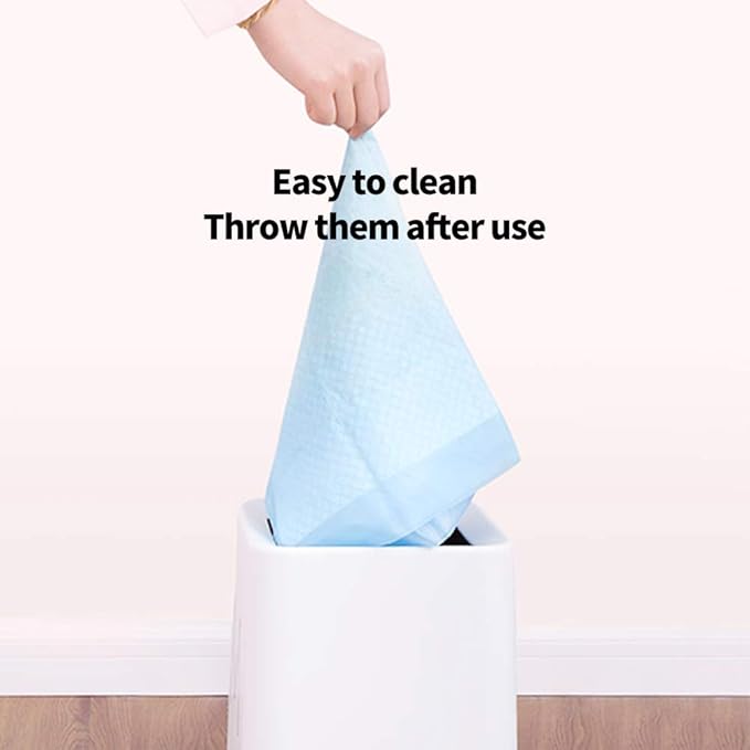 Amakunft Rabbit Pee Pads, Pet Toilet/ Potty Training Pads, Super Absorbent Guinea Pig Disposable Diaper for Hedgehog, Hamster, Chinchilla, Cat, Reptile and Other Small Animal (50pcs-18 x13, Blue)