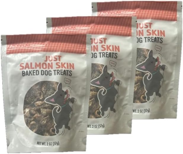Trader Js Salmon Dog Treats 3 Pack (2 oz, Just Salmon Skins)