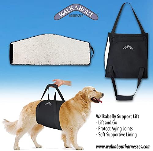 Walkabelly Support Sling, Easy-to-Use Belly Harness for Daily Mobility, Stop Straining to Lift Your Pet, Quick-Lift Original Design by Walkabout Harnesses (Large Walkabelly)