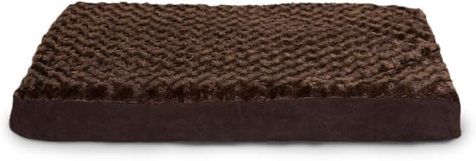 Furhaven Cooling Gel Dog Bed for Medium/Small Dogs w/ Removable Washable Cover, For Dogs Up to 35 lbs - Ultra Plush Faux Fur & Suede Mattress - Chocolate, Medium