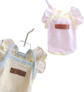 2-Pack Summer Pet Shirts - Breathable Cotton Blend, Ruffled Sleeves | Adorable Outfits for Small Dogs & Cats | XS-S Sizes, Ideal for Chihuahua, Yorkie, Poodle (Pink Yellow, Large)
