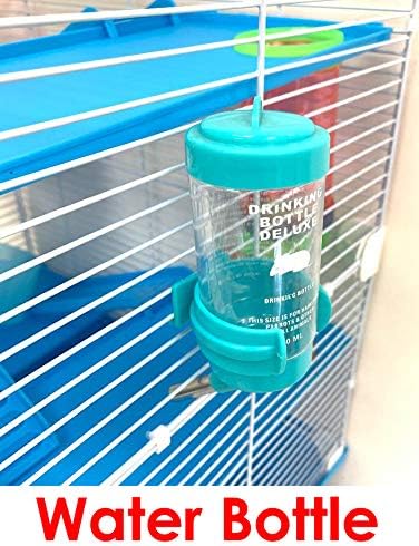 5-Level Large Expandable and Customizabl Cross Twin Tower Tube Tunnel Habitat Hamster Rodent Gerbil Mouse Mice Rat Home Cage with Hide House Exercise Running Wheel Water Bottle Food Bowl