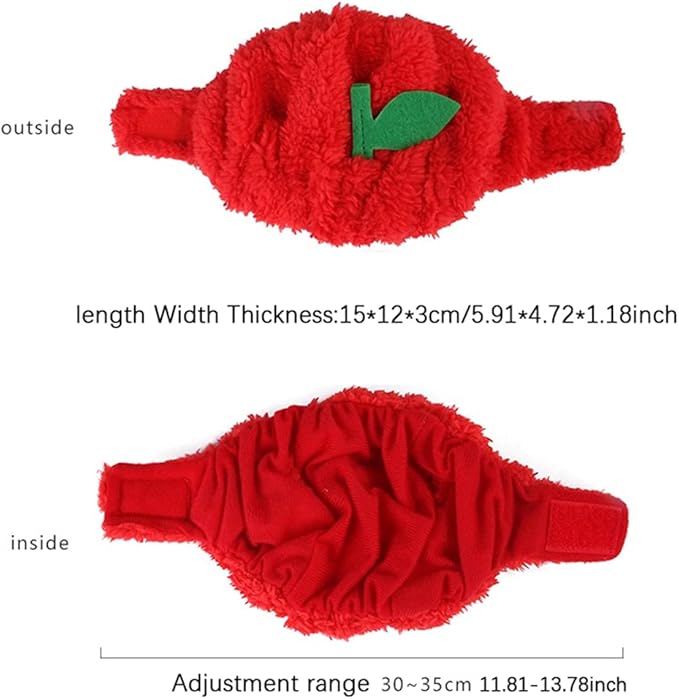Pet Headgear Soft Headband Cute Apple Hat Warm Hat Pet Headdress Dog Costume Accessory for Cats Kitten Puppy Small Dogs French Bulldog Christmas Halloween Photo Props