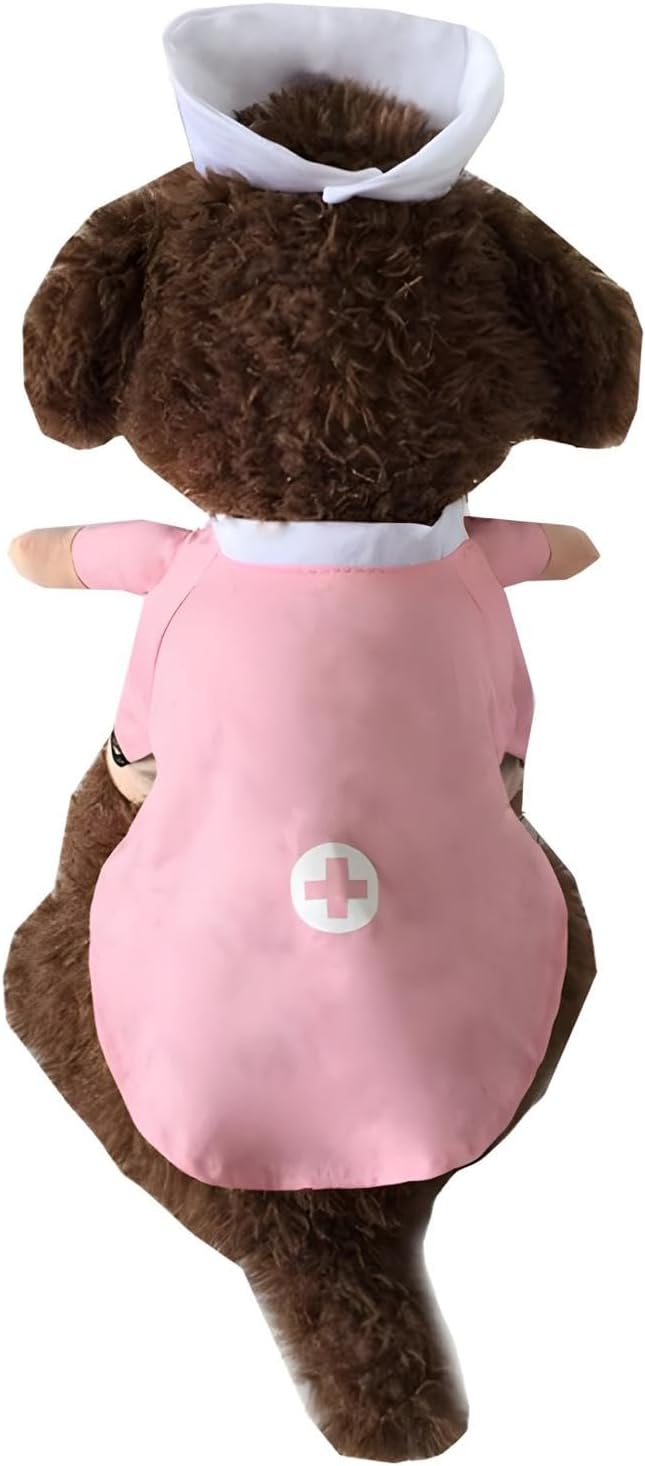 NACOCO Dog Cat Nurse Costume Pet Nurse Clothing Halloween Jeans Outfit Apparel (S)