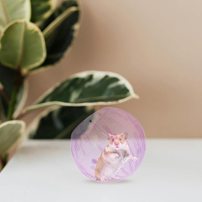 POPETPOP Hamster Running Ball Toy 4 Inch Transparent Exercise Ball for Small Pets Including Hamsters and Guinea Pigs Safe Portable Small Pet Toy for Active Play