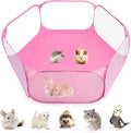 Small Animals Tent, Breathable Transparent Pet Playpen Pop Open Outdoor/Indoor Exercise Fence, Portable Yard Fence for Guinea Pig, Rabbit, Hamster, Chinchillas and Hedgehogs