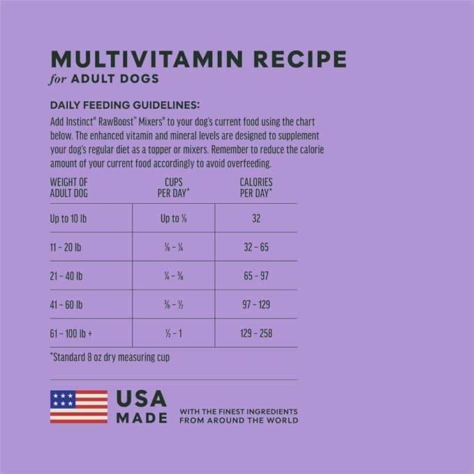 Instinct RawBoost Functional Mixers, Freeze Dried Dog Food Topper, Grain-Free, Real Beef - Multivitamin for Adults, 5.5 oz. Bag