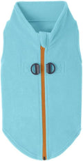 Gooby - Zip Up Fleece Vest, Fleece Jacket Sweater with Zipper Closure and Leash Ring, Turquoise, Medium