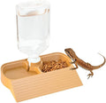 17oz 2 in 1 Terrarium Tank Reptile Food Feeders Bowl, Water Feeder Automatic Water Dispenser Waterer Feeding Accessories, for Geckos Lizards Turtle Bearded Dragons (Yellow)
