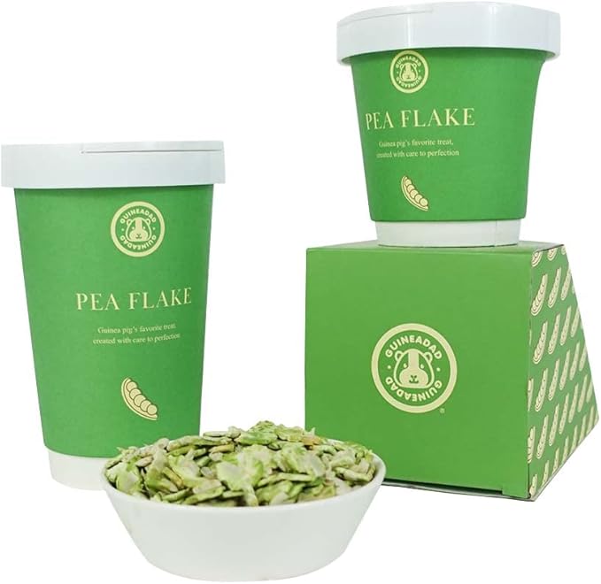 GuineaDad Pea Flakes for Guinea Pigs – Premium Guinea Pig Food & Treats – Natural Pea Flakes for Small Pets – High in Vitamins & Minerals - Large