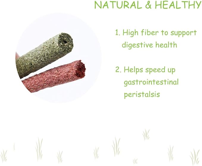 Oncpcare 25pcs Mixed Natural Grass Stick for Rabbit, Pet Chew Toys 3 Tastes of Combined Timothy Oat Beet, Molar Rod Small Pet Natural Snacks for Guinea Pigs, Rabbits, Bunny, Chinchilla, Hamsters