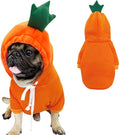 Happy Dog Hoodies - Funny Clothes for Small Dogs & Cats, Hooded Puppy Sweatshirt Coat, Winter & Halloween Outfit, Carrot Costume for Kitten, Chihuahua, Pomeranian, Yorkie (Orange, X-Large)