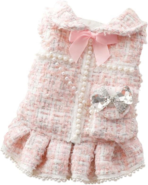 Designer Dog Dress for Small Dogs Puppy Teacup | Cute Stylish Pet Outfit – Luxury Puppy Clothes for French Bulldog, Chihuahua, Dachshund, Maltese, Yorkie, Cats – Fashion Apparel