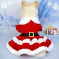 Abbie Home Christmas Dog Dress Cute Skirt, Pet Christmas Costume Cat Sparkly Sequin Clothes Girl Puppy Xmas Holiday Party Cosplay Outfit Winter Apparel for Small Dogs Cats (Red, Small)