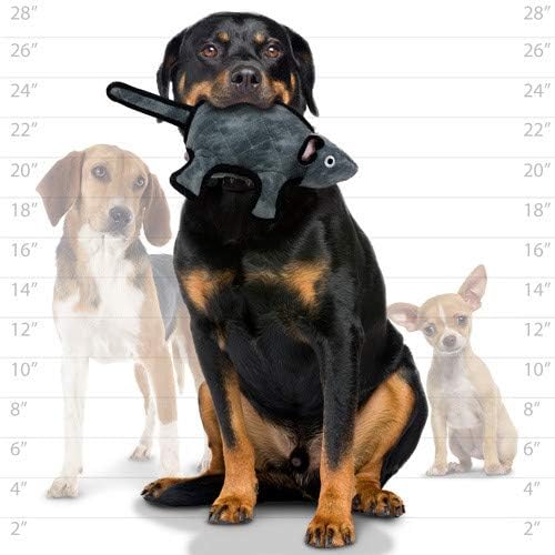 TUFFY - World's Tuffest Soft Dog Toy -Barnyard- Multiple Layers. Made Durable, Strong & Tough. Interactive Play (Tug, Toss & Fetch). Machine Washable & Floats. (Gray Mouse, Large 2 Pack)