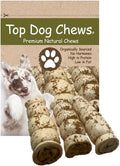 Top Dog Chews – 10” – 12” Buffalo Beef Cheek Rolls with Bully Dust Sprinkles, 3 Pack, Long Lasting Dog Bones for Aggressive Chewers, Rawhide Free Dog Treats