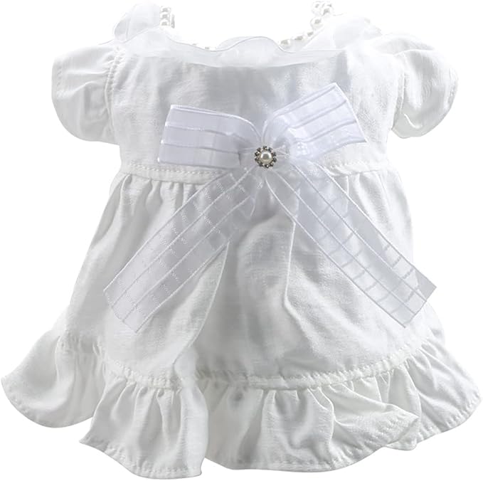 Dog Bowknot Princess Dress Small Dogs Summer New White Dress Clothes Soft Breathable Dog Cotton Outfits Lightweight Cute Puppy Dresses for Yorkie Female Small Pets