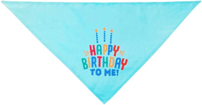 Puppy and Cat Happy Birthday Cake Hat & Bandana Scarfs Set with Colorful Candles Blue for Small Animas, Cat Birthday Party Supplies Decorations