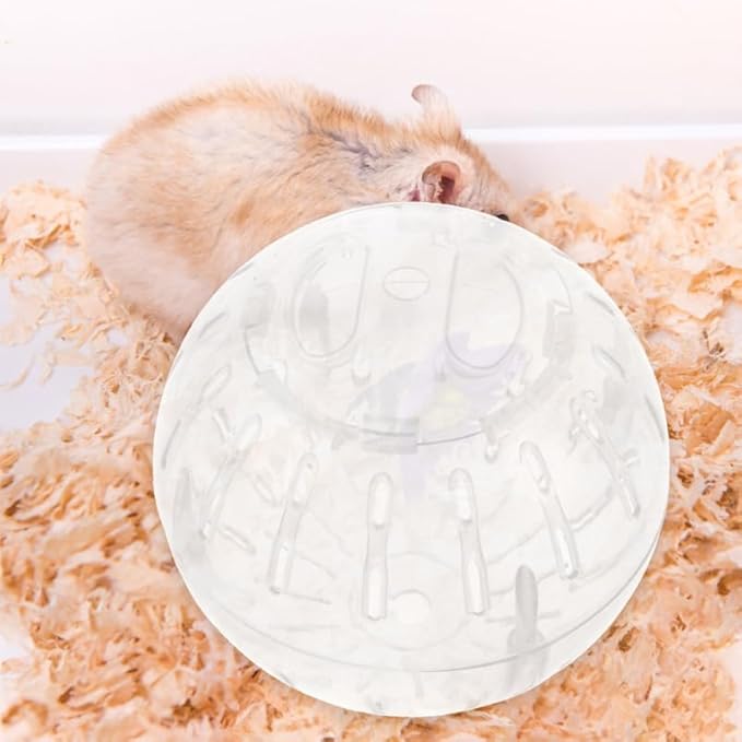 POPETPOP 4 Inch Hamster Running Ball Toy Transparent Exercise Ball for Small Pets Safe and Smooth Rolling Small Animal Activity Wheel