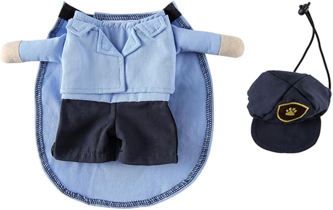 Puppy Courier Dog Costume, Pet Cosplay Clothes Halloween Christmas Funny Party Costume for Cats and Small Dogs (Large, Sky Blue)
