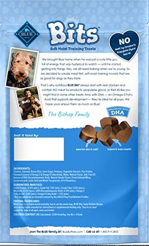 (6 Pack ) blue-buffalo Blue Bits Treats Dog Pouches, 4 Flavors ( 2 Tasty Chicken, 2 Tender Beef ,1 Savory Salmon, 1 Tempting Turkey), 4 Oz…