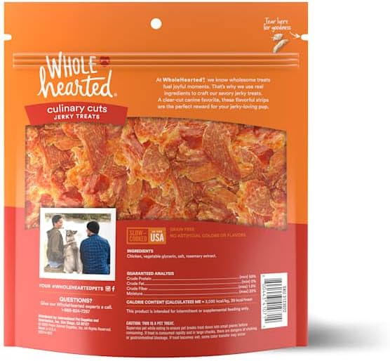 WholeHearted Culinary Cuts Chicken Recipe Jerky Dog Treats 16 oz.