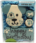 Bubba Rose Biscuit Company: Decorated Birthday Boy Blue Dog Treats - Crunchy Biscuit Texture - Natural Gourmet Dog Cookies - Pack of 4 Cookies - Made in The USA