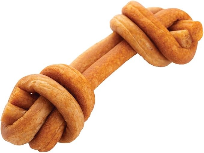 DreamBone CollaYUMS Knots Plus Collagen Chews for Dogs, 8 Count, Treat Your Dog to Rawhide-Free Chews Made with Chicken, Vegetables and Peanut Butter