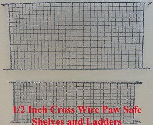 64" Extra Large Wrought Iron Chewproof 4-Levels Tight 1/2-inch Bar Spacing Ferret Squirrel Chinchilla Sugar Glider Rats Mice Cage with Detachable Rolling Stand