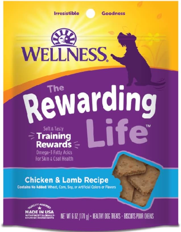 Wellness-Wellbites Natural Grain Free Soft Dog Treats, 4 Flavor ( Beef & Turkey , Chicken & Venison , Chicken & Lamp, Turkey & Duck) 6 oz