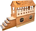 Wooden rabbit house, bunny сastle with pillow, Add your pet's name for FREE (Add 1 pillow)