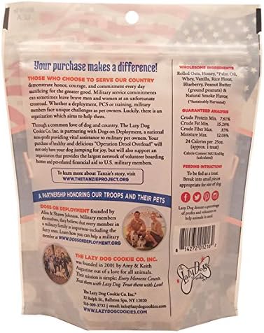 The Lazy Dog Cookie Co. & Dogs on Deployment Operation Drool Overload Blueberry & Peanut Butter Soft-Baked Dog Treats, 5 oz. (Pack of 3) Drool