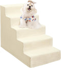 Dog Stairs for Small Dogs,22" H,5-Step Dog Steps for High Bed Couch and Sofa,Pet Stairs for Dogs and Cats Climbing with Non-Slip Bottom and Washable Cover,Beige