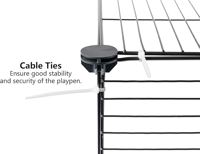 LURIVA Small Animal Playpen, Guinea Pig Cages, Pet Playpen, Rabbit Cage,Small Animal Cage, Puppy Kitten Dog Playpen, Indoor Outdoor Portable Metal Wire Yard Fence,15 X 12 Inch, 24 Panels, Black