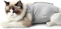 Cat Recovery Suit for Male and Female Surgical Post Surgery Soft Cone Onesie Shirt Clothes Neuter Licking Protective Diapers Outfit Cover Kitten Spay Collar(S, White)
