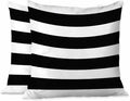 Decor Throw Pillow Covers Black White Striped Horizontal Seamless Pattern Pillow Cases for Bedroom Living Room Pack of 2 for Men Women 18X18Inch