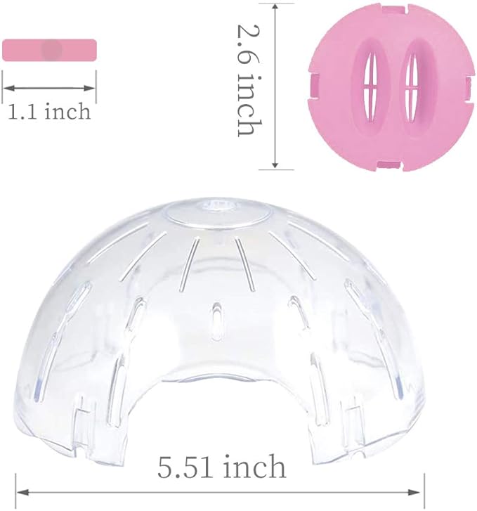 Andiker Hamster Ball, 5.52in Transparent Hamster Running Ball with Breathable Holes Easy to Install Hamster Exercise Ball for Small Animals to Keep Fit or Do More Sports Hamster Wheels (Pink)