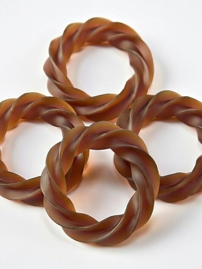 No Rawhide Puppy Teething Rings – Pumpkin (4 Rings) Grain Free Rawhide Alternative Teething Treats for Puppies