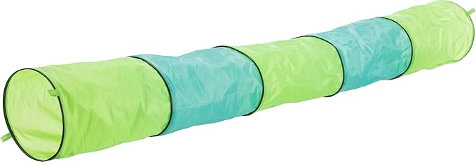 TRIXIE Rabbit Play Tunnel – Collapsible Pop-Up Play Tube for Bunnies, Guinea Pigs & Chinchillas – Small Pet Hideout Tunnel for Indoor Adventures – Multicolor, 51.25 x 7.25 x 7.25 in