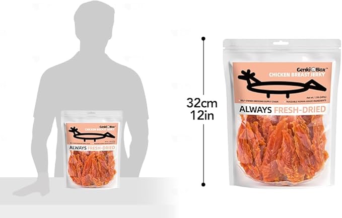 Dog Treats Premium Chicken Breast Jerky - 1.5 LB Value Pack, 100% Chicken Breast, Human Grade, High Protein, Healthy Natural Dog Chews, Training Reward, Made for North America