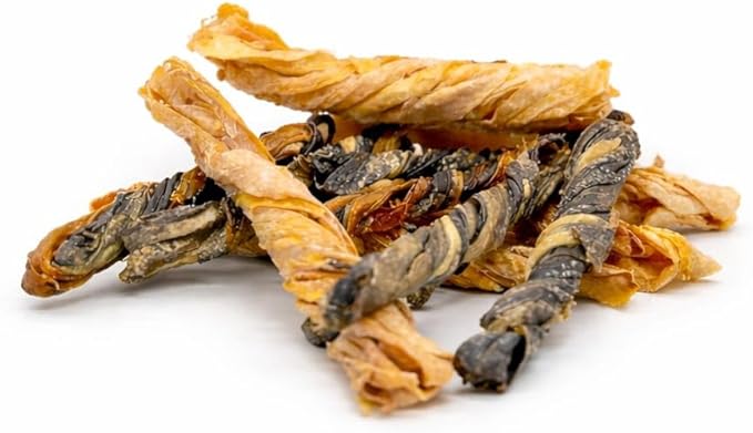 TAIL & TONIC Salmon Skin Dog Treats - Single Ingredient, Air-Dried Chewy Fish Skins, High Protein, Omega-3 Rich Dental Chews (Salmon Skin Twist)