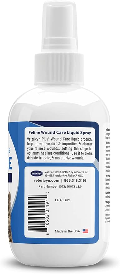 Vetericyn Plus Cat Wound Care Spray | Feline Healing Aid and Skin Repair for Wounds, Sores, and Abrasions, Provides Itch Relief for Cats Irritated Skin. 3 Ounces