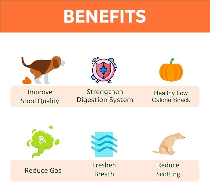 Pumpkin Treats for Dogs Digestion 2oz - Freeze Dried Single Ingredient Treats/Topper, Reduce Dog Diarrhea and Scotting - Natural & Human Grade Pure Pumpkin for Dogs - Prebiotics & Fiber