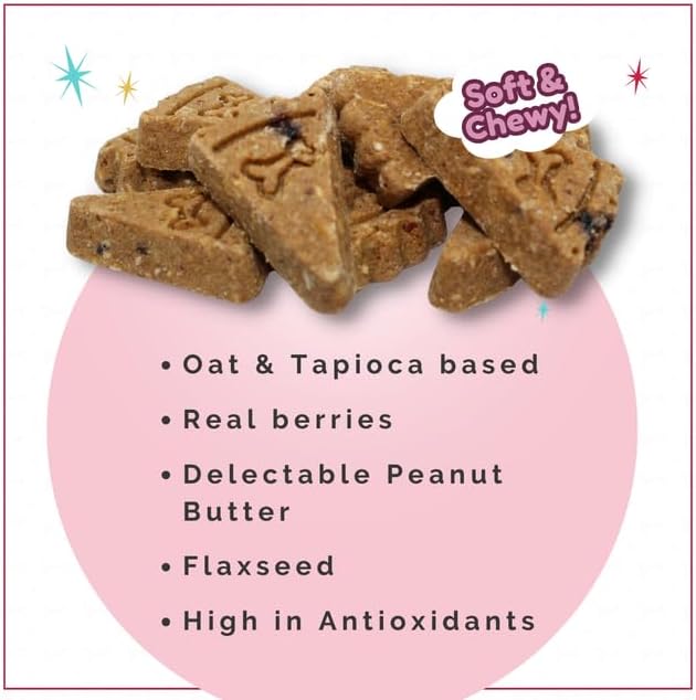 The Lazy Dog Cookie Co. Soft and Chewy Dog Treats, Pie Slice Shaped Dog Cookies, Triple Berry Slice Pup-Pie with Peanut Butter Cup Ice Cream Inspired Flavor, Baked in The USA, 5 oz. (Pack of 1) (PB)
