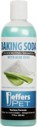 Jeffers Pet Tearless Shampoo Baking Soda Deodorizing w/Aloe Vera, 17 oz - Gentle Soap Free Dog & Cat Cleanser, Coat Cleaning, Odor Grooming Control, Moisturizing Pet Bath Formula, Baby Powder Scent