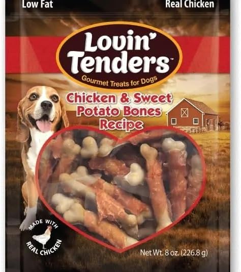 Lovin Tenders Chicken & Sweet Potato Bones Dog Treats (2 Pack - 8 oz per Pack)