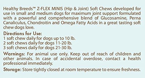 Healthy Breeds Russian Toy Terrier Z-Flex Minis Hip and Joint Support Soft Chews 60 Count